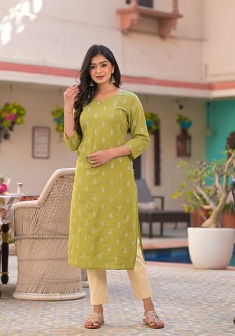 Buy Vbuyz Women'S Mehendi Green Color Rayon Straight Kurta Online at Best  Prices in India - JioMart.